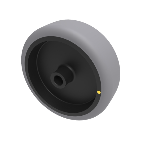 Electrically Conductive Rubber 100mm Plain Bearing Wheel 90kg Load