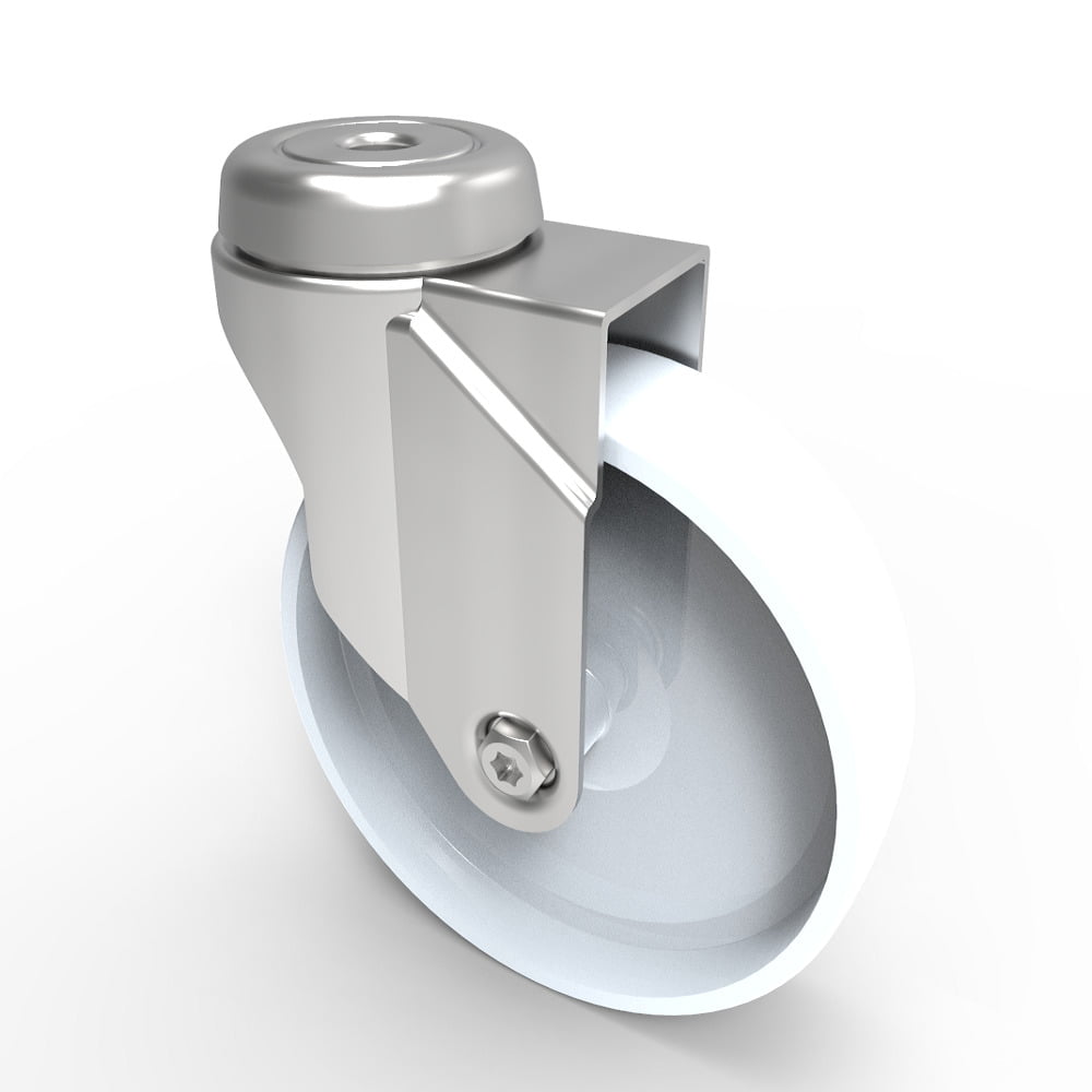 Nylon Bolt Hole Swivel Castor 125mm 100kg Load