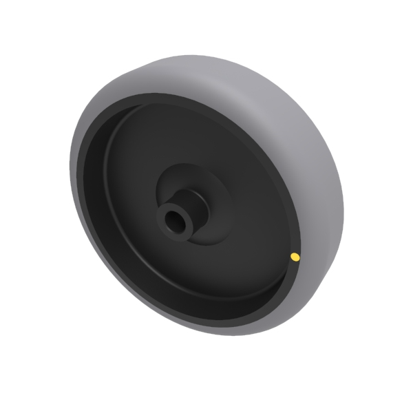 Electrically Conductive Rubber 125mm Plain Bearing Wheel 100kg Load