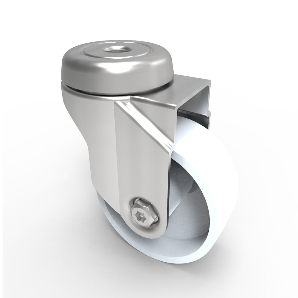 Nylon Bolt Hole Swivel Castor 75mm 70kg Load