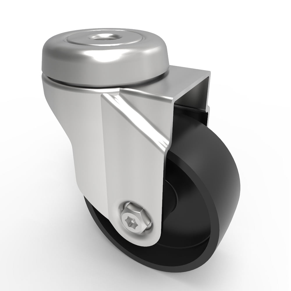 Polypropylene Bolt Hole Swivel Castor 75mm 70kg Load