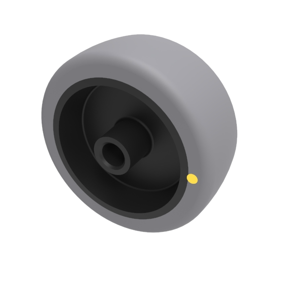 Electrically Conductive Rubber 75mm Plain Bearing Wheel 70kg Load