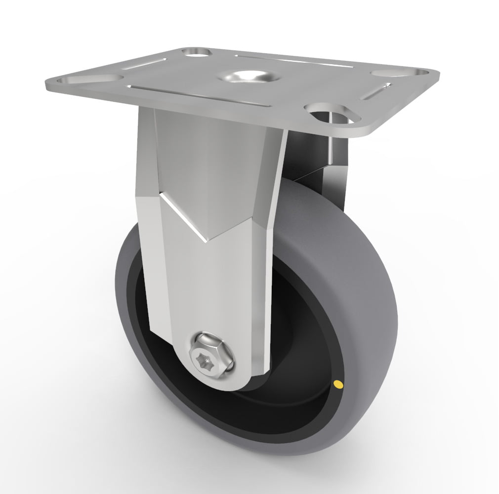 Electrically Conductive Rubber Plate Fixed Castor 100mm 90kg Load