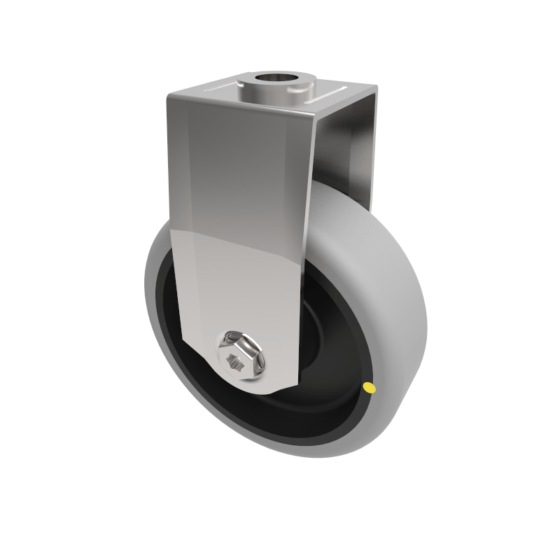 Electrically Conductive Rubber Bolt Hole Fixed Castor 100mm 90kg Load