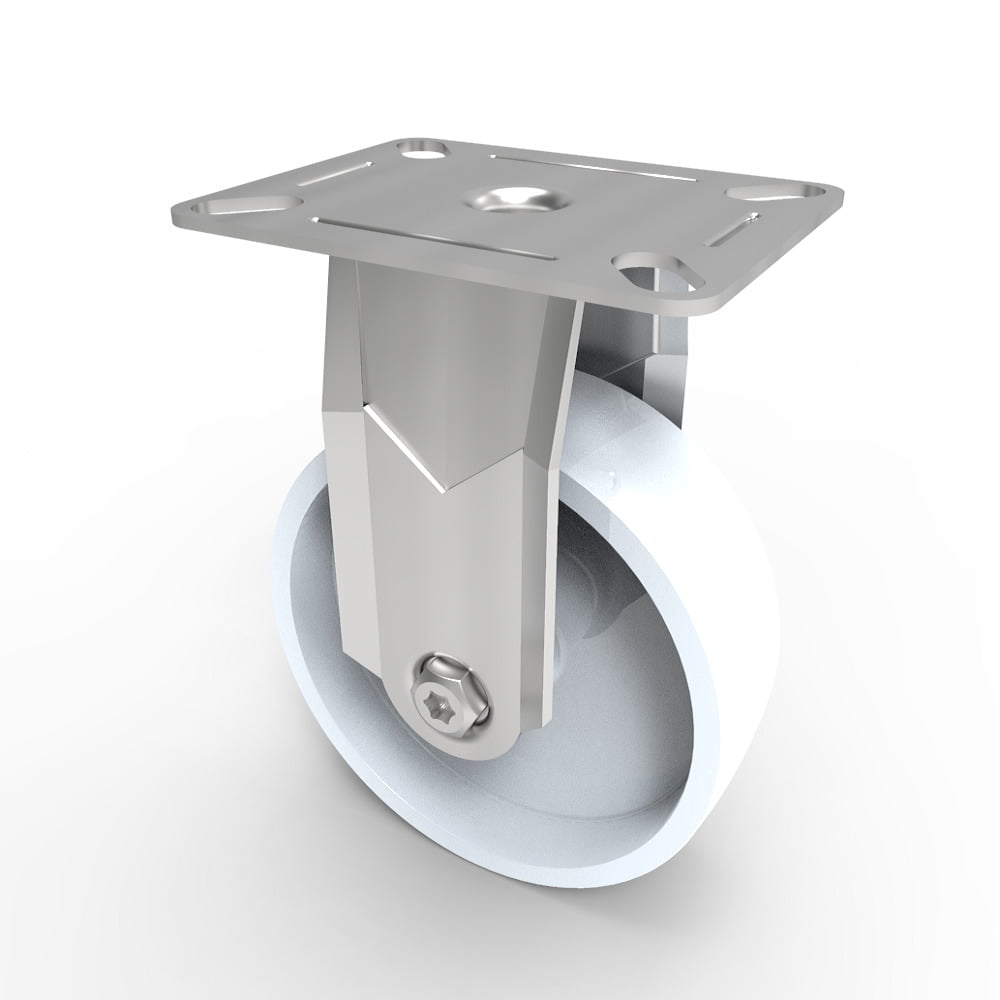 Nylon Plate Fixed Castor 100mm 90kg Load