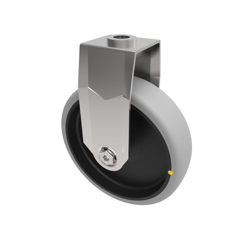 Electrically Conductive Rubber Bolt Hole Fixed Castor 125mm 100kg Load