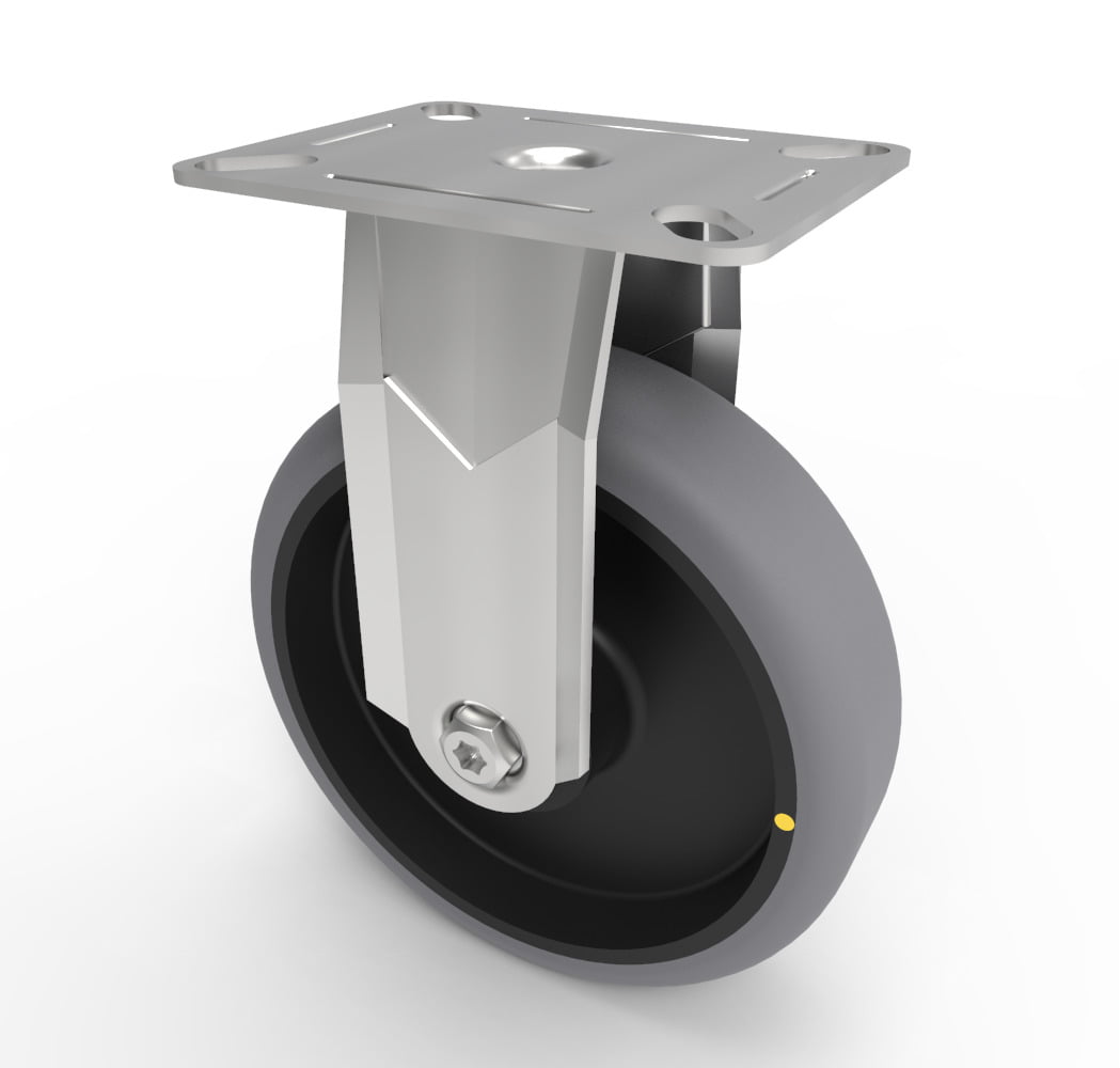 Electrically Conductive Rubber Plate Fixed Castor 125mm 100kg Load