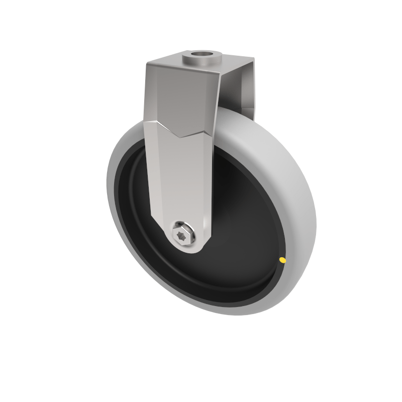 Electrically Conductive Rubber Bolt Hole Fixed Castor 150mm 100kg Load
