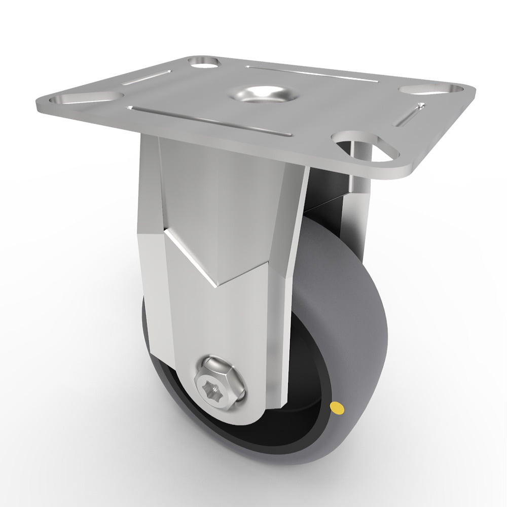 Electrically Conductive Rubber Plate Fixed Castor 75mm 70kg Load