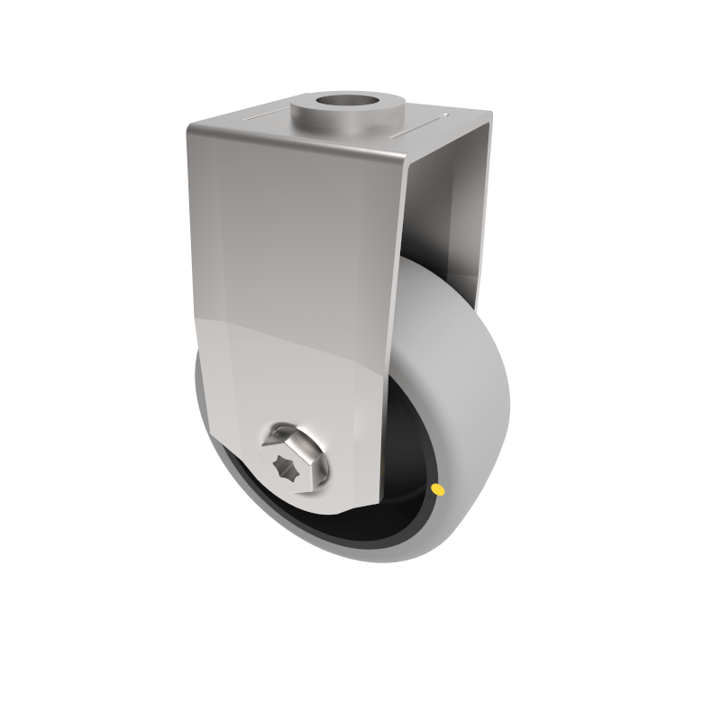 Electrically Conductive Rubber Bolt Hole Fixed Castor 75mm 70kg Load