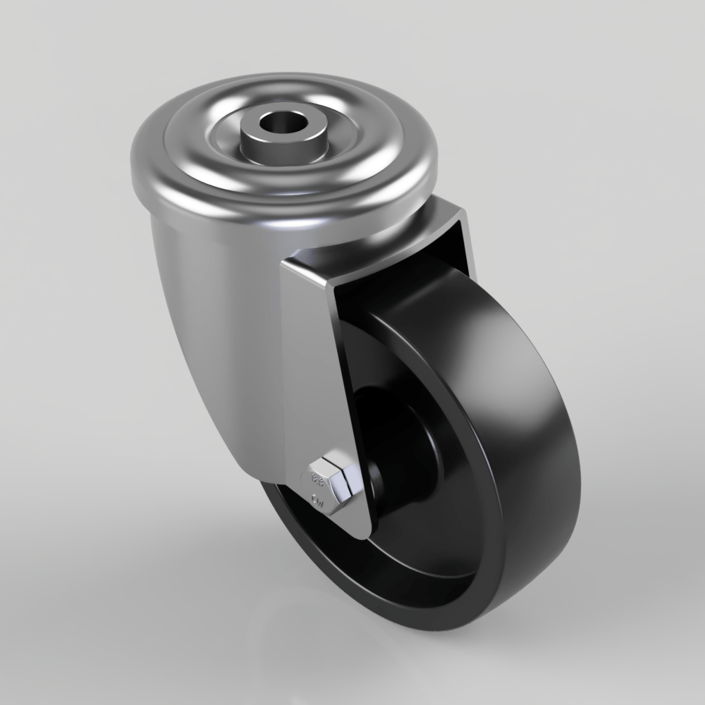 Thermoplastic Bolt Hole Swivel Castor 100mm 220kg Load