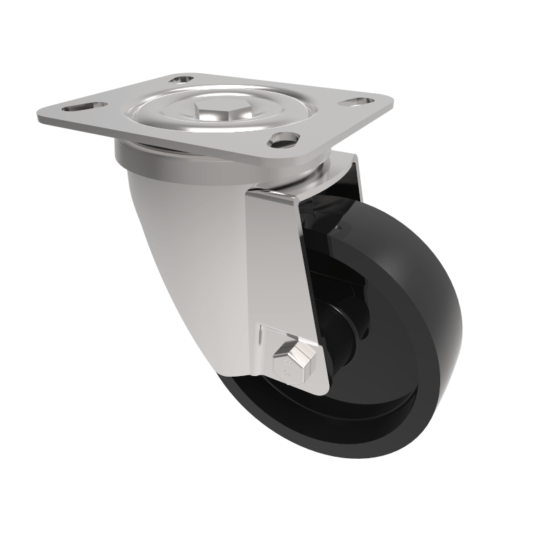 Thermoplastic Plate Swivel Castor 100mm 220kg Load