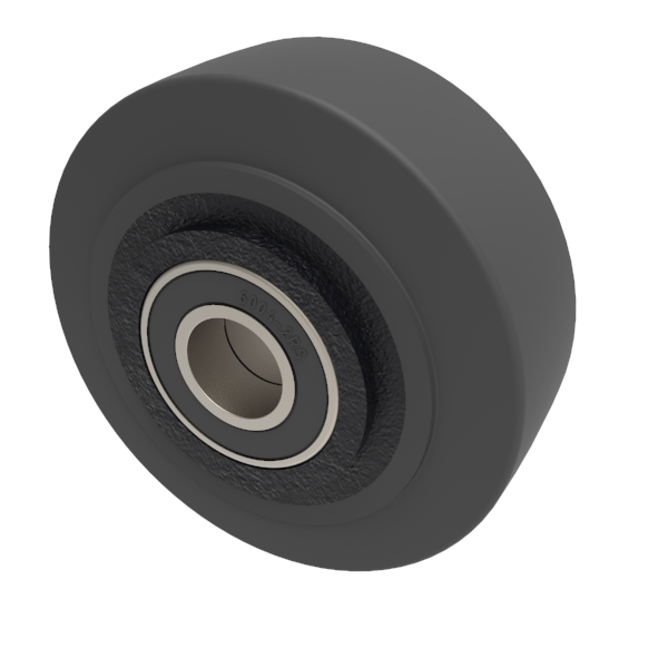 Elastic Rubber Cast Iron 100mm Ball Bearing Wheel 160kg Load
