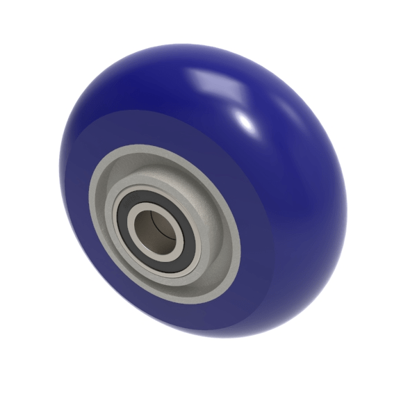 Soft Ergonomic Polyurethane 75 Shore A 100mm Ball Bearing Wheel 300kg Load