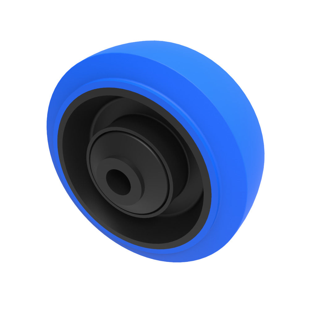 Blue Elastic Rubber 65ShoreA 100mm Ball Bearing Wheel 200kg Load
