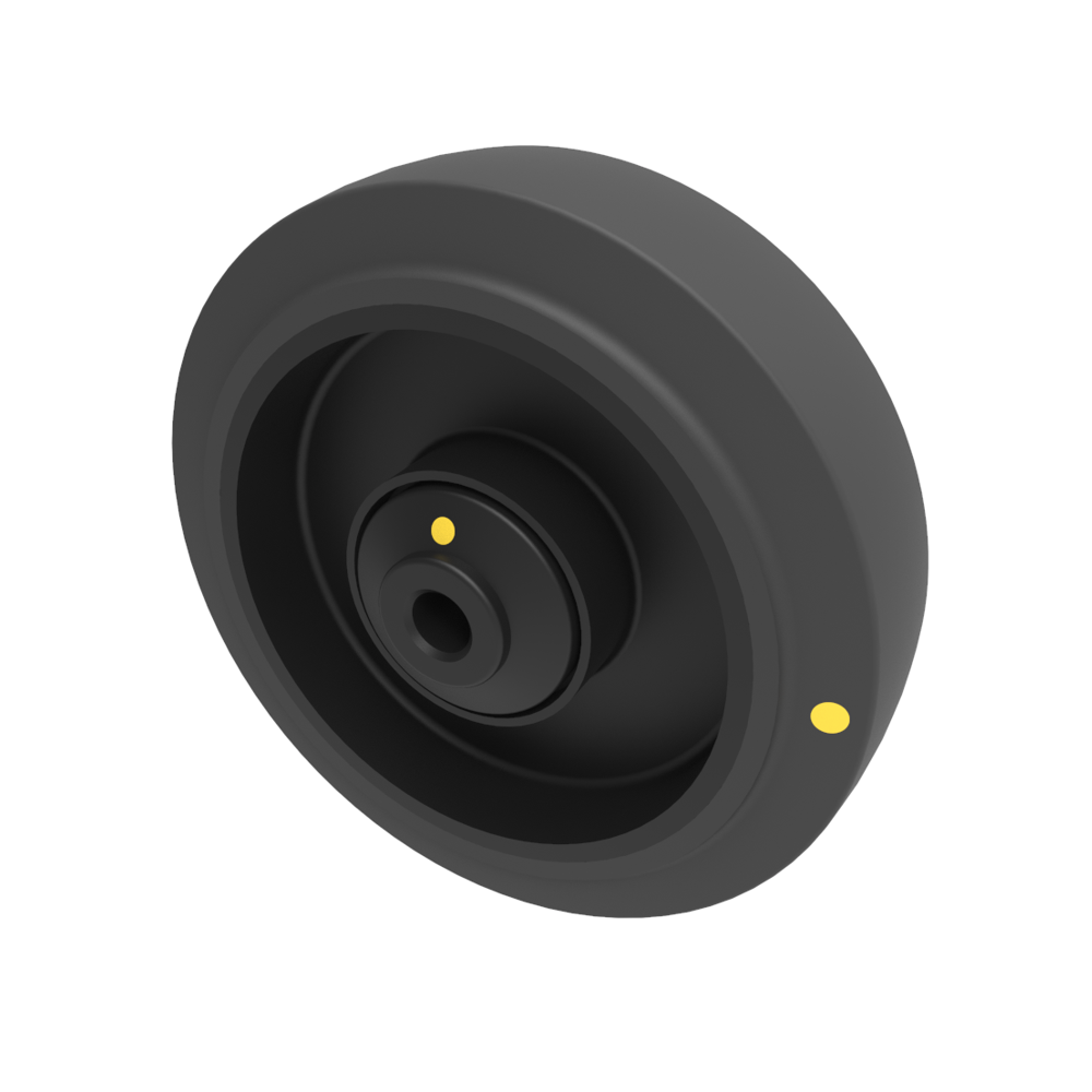 Electrically Conductive Rubber 125mm Ball Bearing Wheel 250kg Load