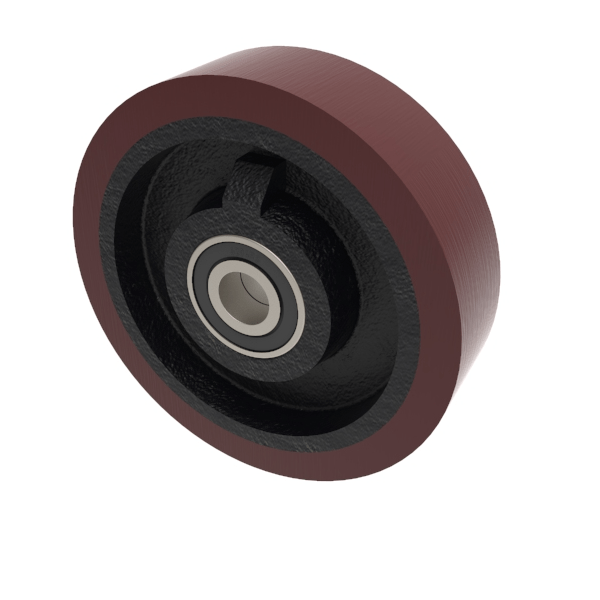 Polyurethane Cast Iron 150mm Ball Bearing Wheel 500kg Load