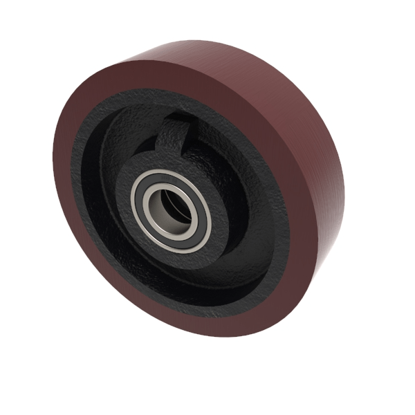 Polyurethane Cast Iron 150mm Ball Bearing Wheel 500kg Load