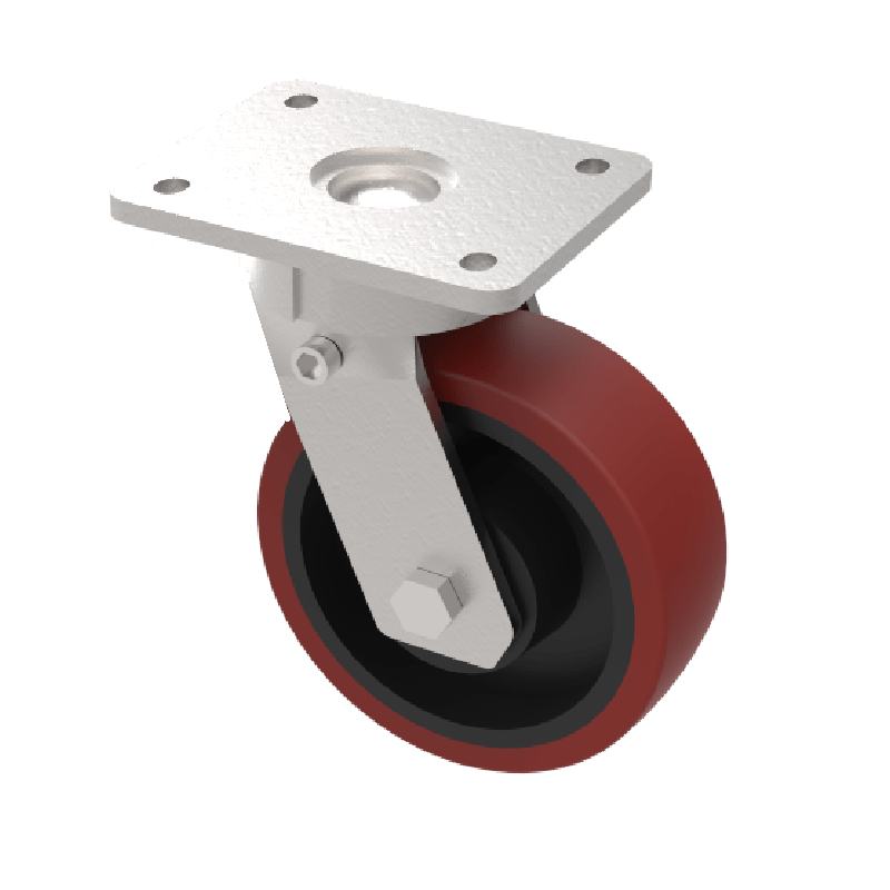 Polyurethane Cast Iron Plate Swivel Castor 250mm 2500kg Load