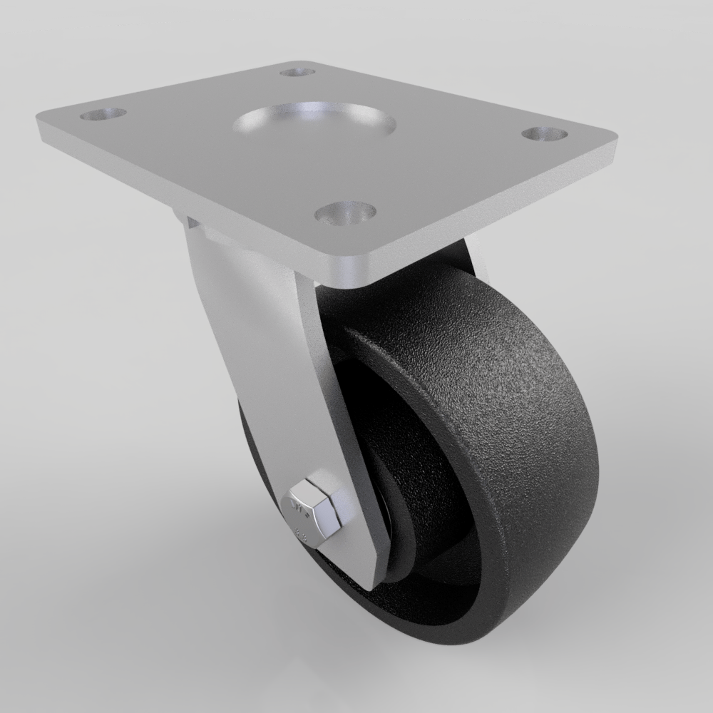 Cast Iron Plate Swivel Castor 125mm 550kg Load