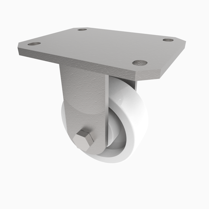 Nylon Plate Fixed Castor 100mm 600kg Load