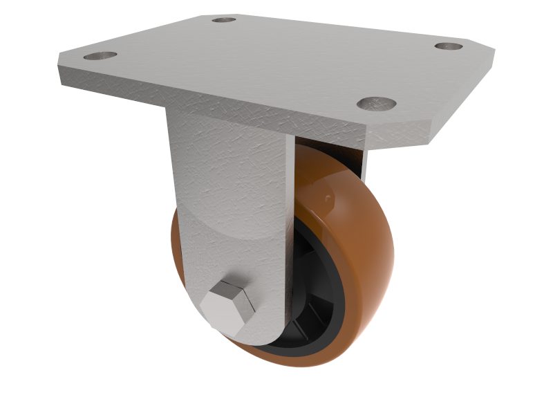 Polyurethane Nylon Plate Fixed Castor 100mm 300kg Load