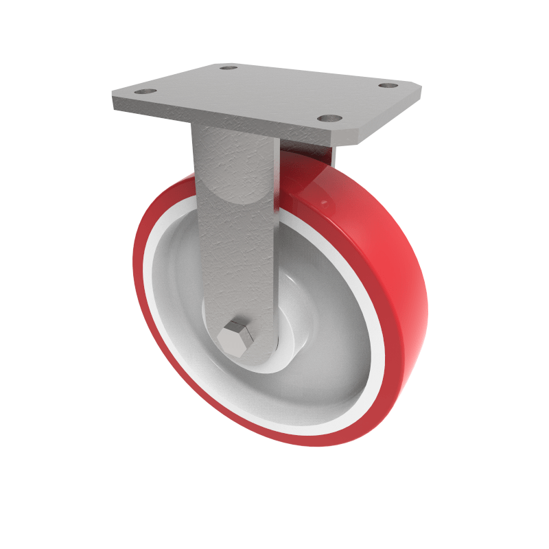 Polyurethane Nylon Plate Fixed Castor 200mm 600kg Load