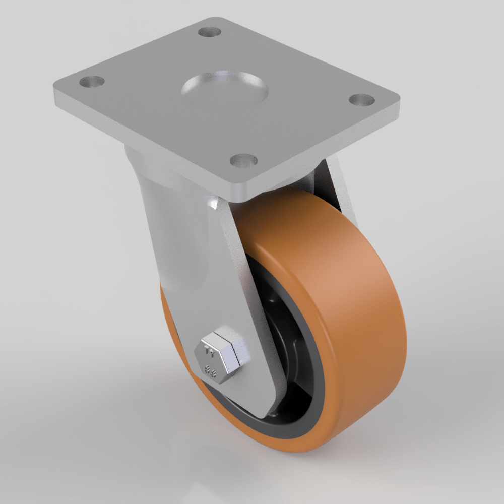 Polyurethane Plate Swivel Castor 100mm 300kg Load