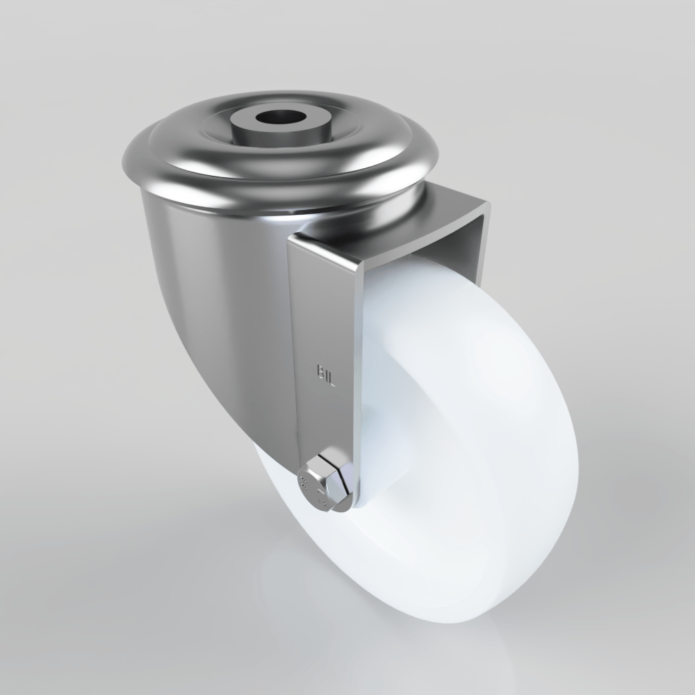 Nylon Bolt Hole Swivel Castor 100mm 180kg Load