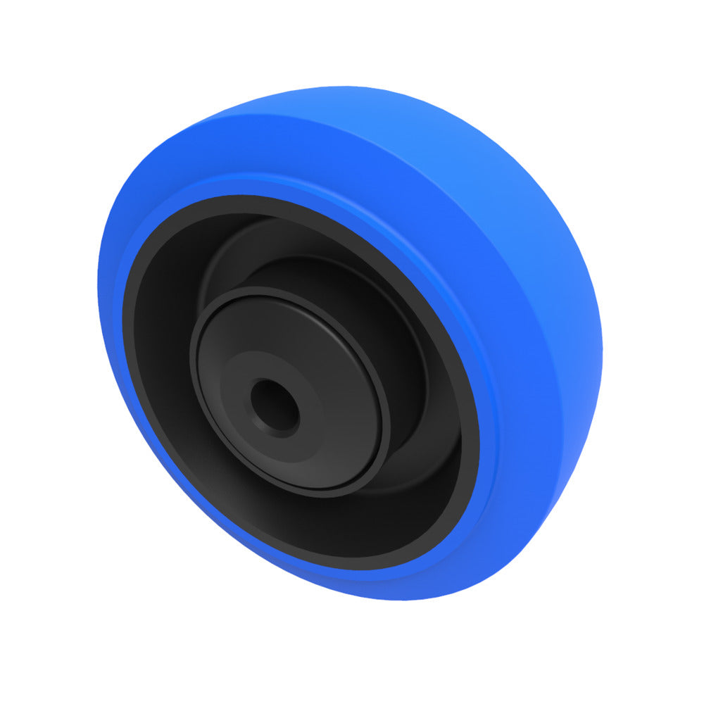 Blue Elastic Rubber 65ShoreA 100mm Ball Bearing Wheel 200kg Load