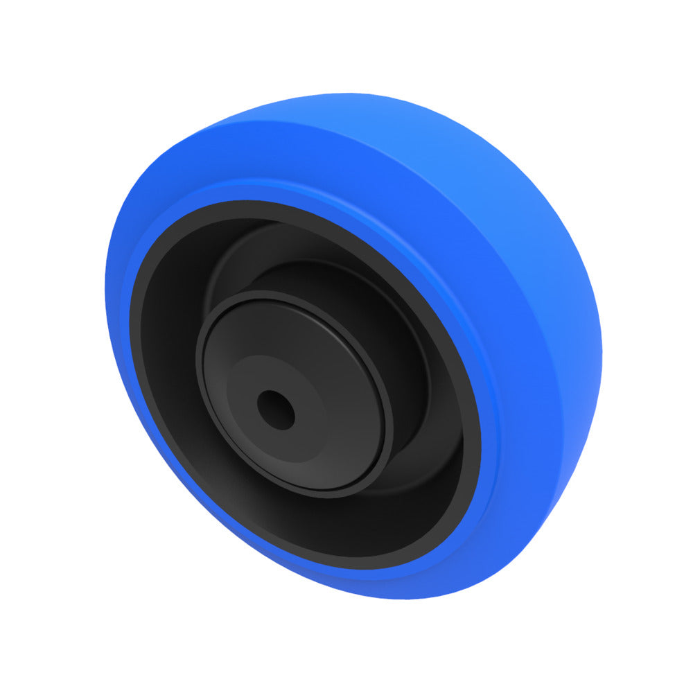 Blue Elastic Rubber 65ShoreA 100mm Ball Bearing Wheel 200kg Load