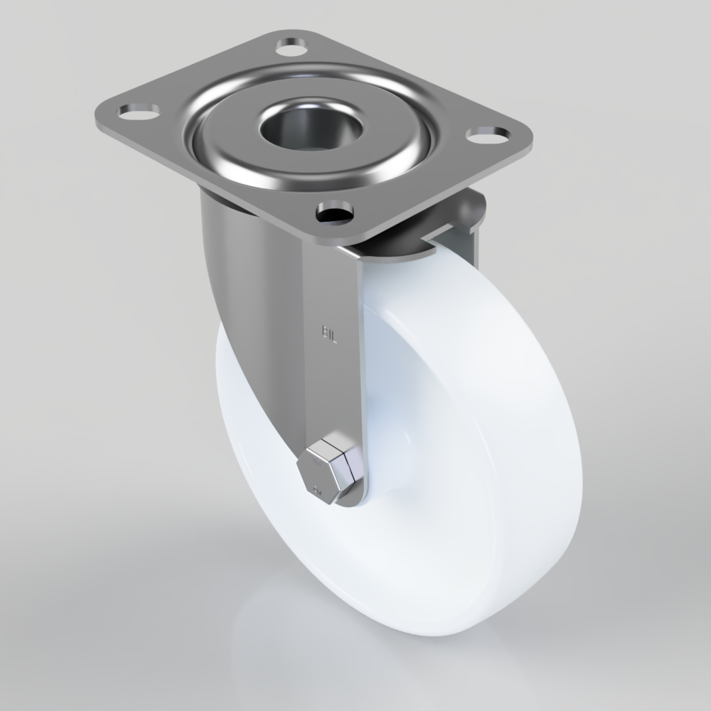 Nylon Plate Swivel Castor 125mm 200kg Load