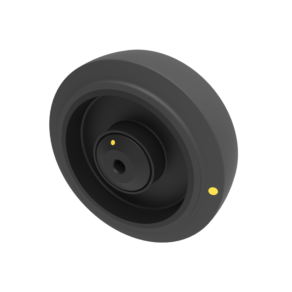 Electrically Conductive Rubber 125mm Ball Bearing Wheel 205kg Load