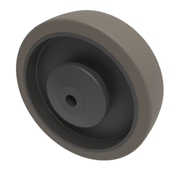 Soft Grey Rubber 125mm Ball Bearing Wheel 120kg Load