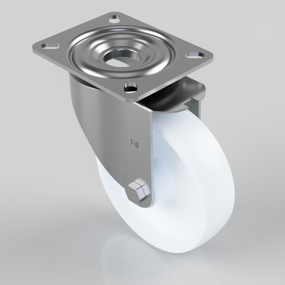 Nylon Plate Swivel Castor 150mm 350kg Load