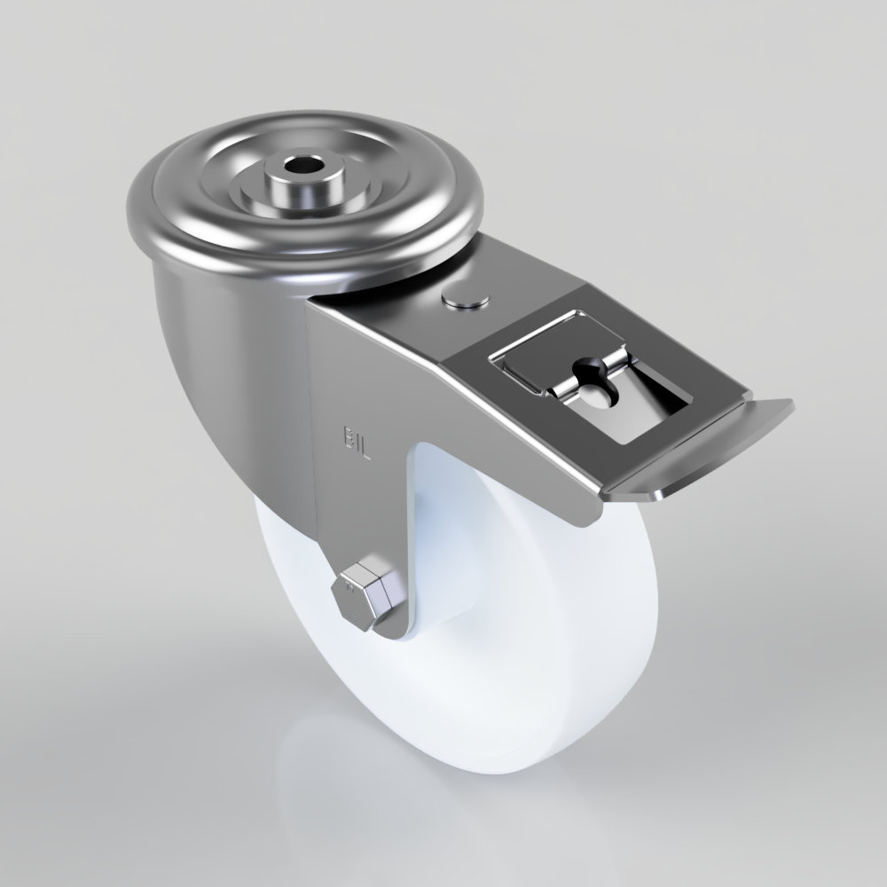 Nylon Bolt Hole Swivel Castor Brake 150mm 350kg Load