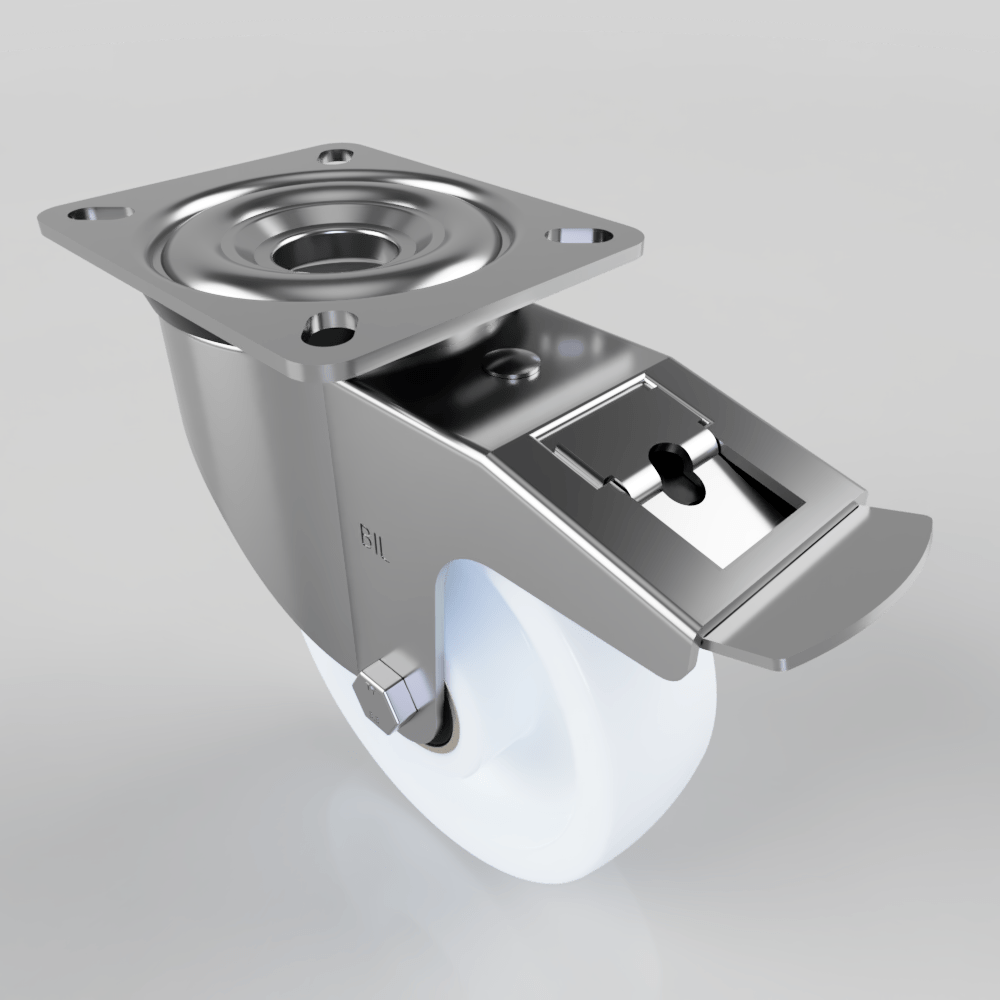 Nylon Plate Swivel Castor Brake 150mm 400kg Load