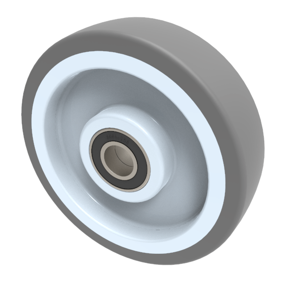 Soft Grey Polyurethane Nylon 150mm Ball Bearing Wheel 400kg Load