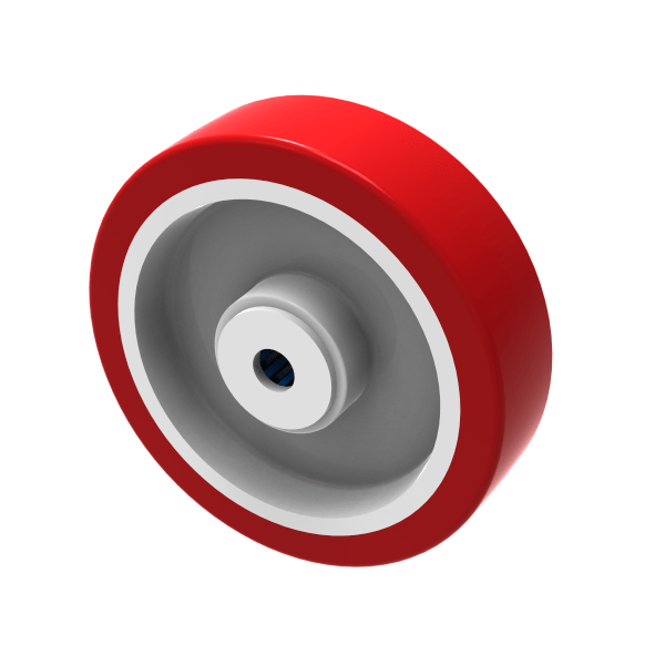 Polyurethane Nylon 125mm Roller Bearing Wheel 250kg Load