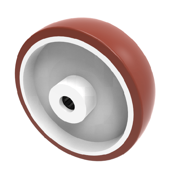 Polyurethane Nylon 125mm Roller Bearing Wheel 500kg Load