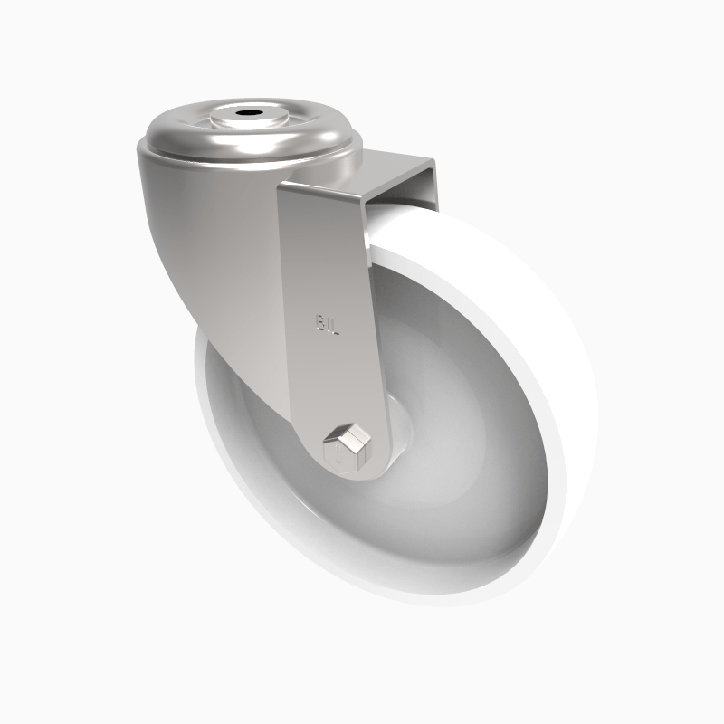 Nylon Bolt Hole Swivel Castor 200mm 500kg Load