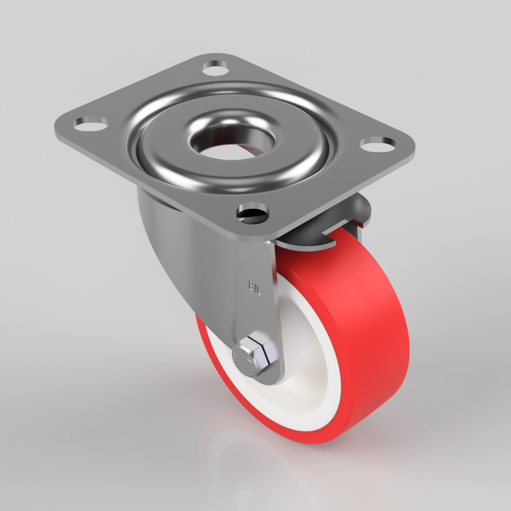 Polyurethane Nylon Plate Swivel Castor 80mm 150kg Load