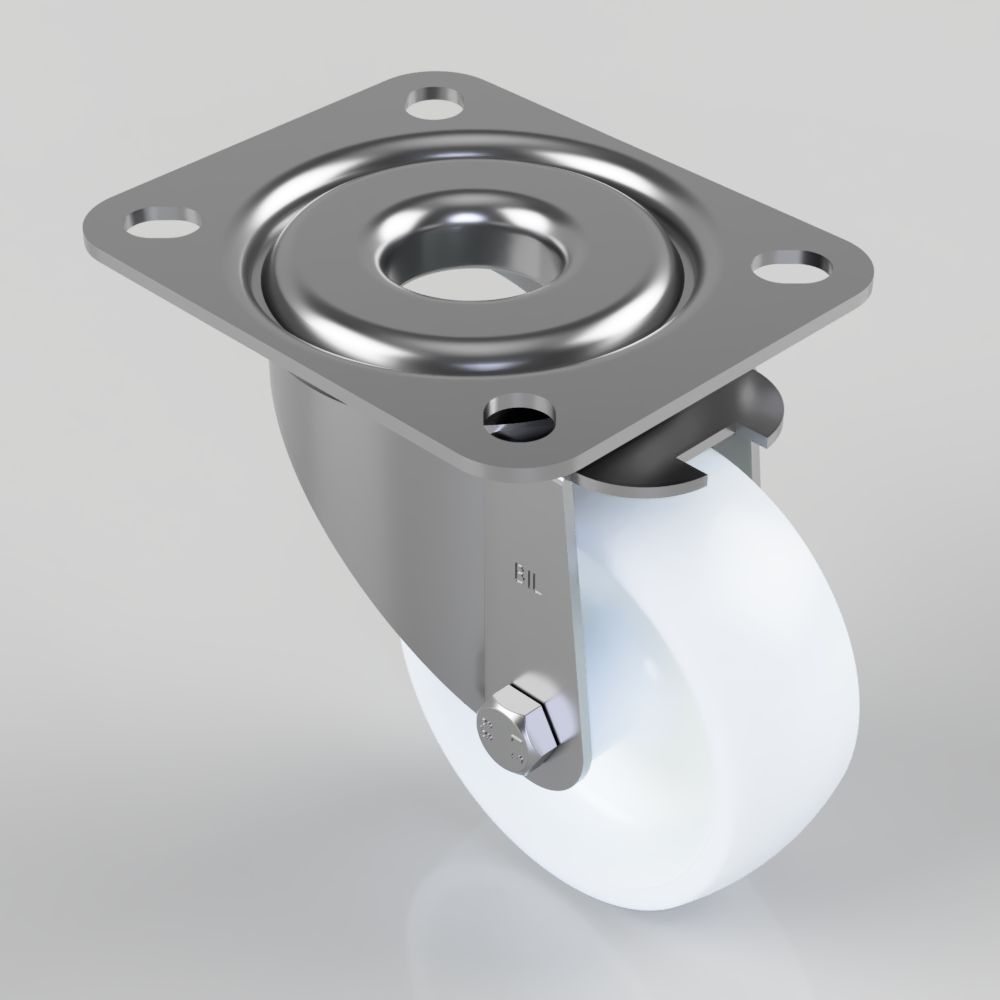 Nylon Plate Swivel Castor 80mm 150kg Load