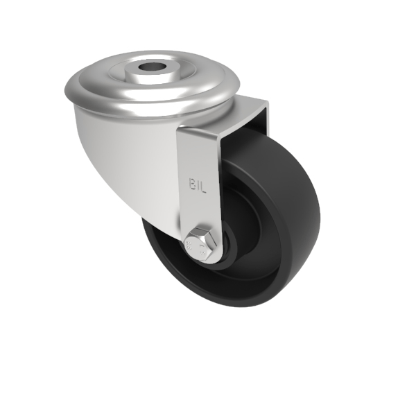 Polypropylene Bolt Hole Swivel Castor 80mm 110kg Load