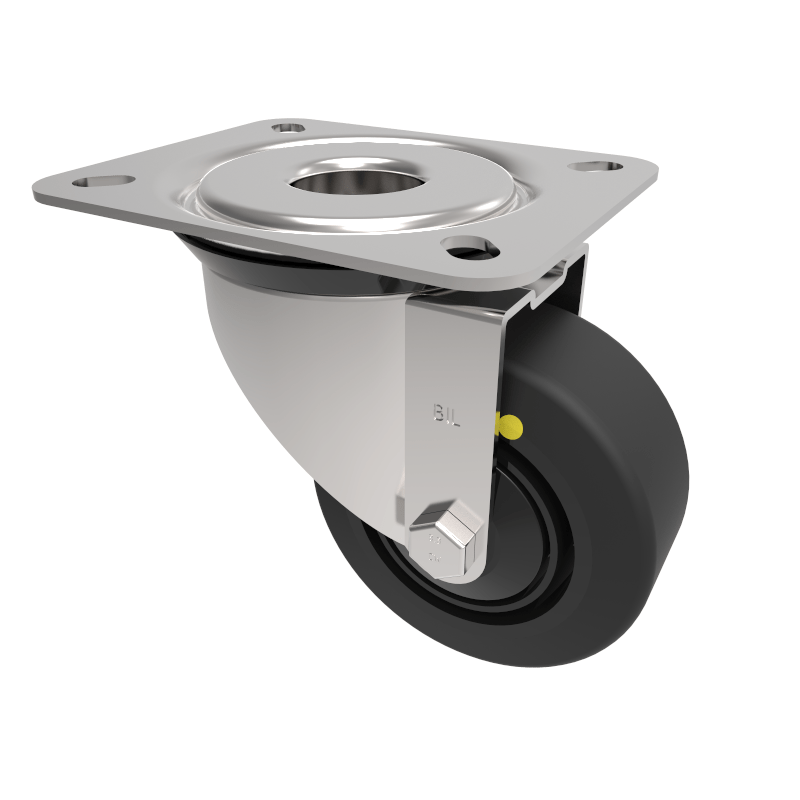 Electrically Conductive Rubber Plate Swivel Castor 80mm 150kg Load