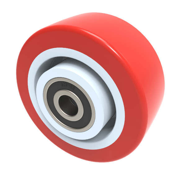 Polyurethane Nylon 80mm Ball Bearing Wheel 210kg Load