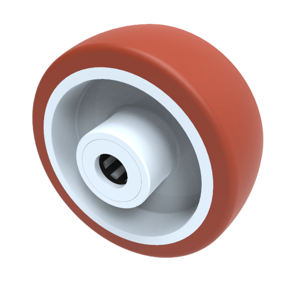 Polyurethane Nylon 80mm Roller Bearing Wheel 120kg Load