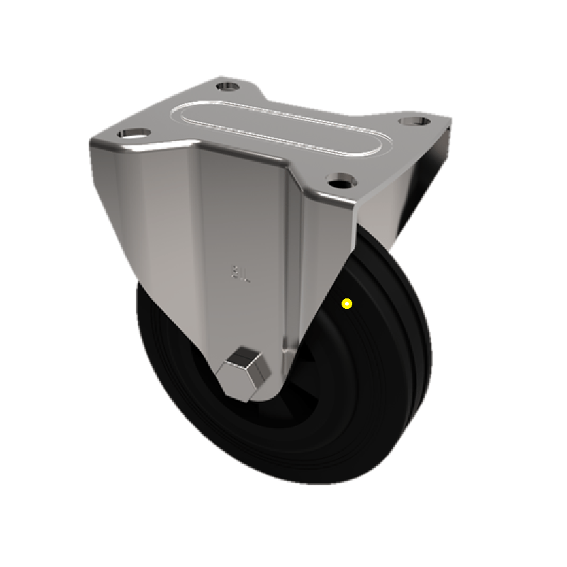 Electrically Conductive Rubber Plate Fixed Castor 80mm 100kg Load