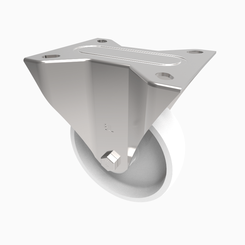 Nylon Plate Fixed Castor 100mm 180kg Load