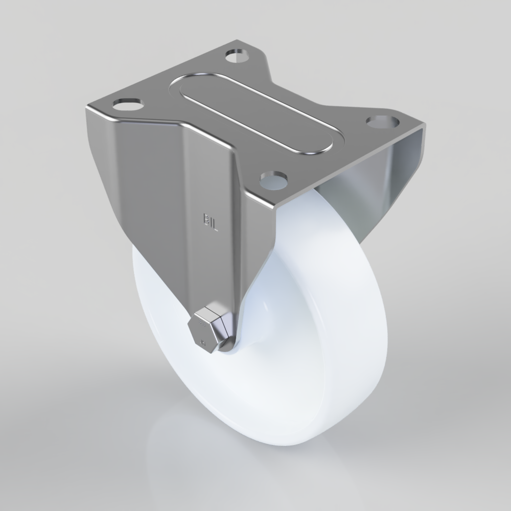 Nylon Plate Fixed Castor 125mm 200kg Load